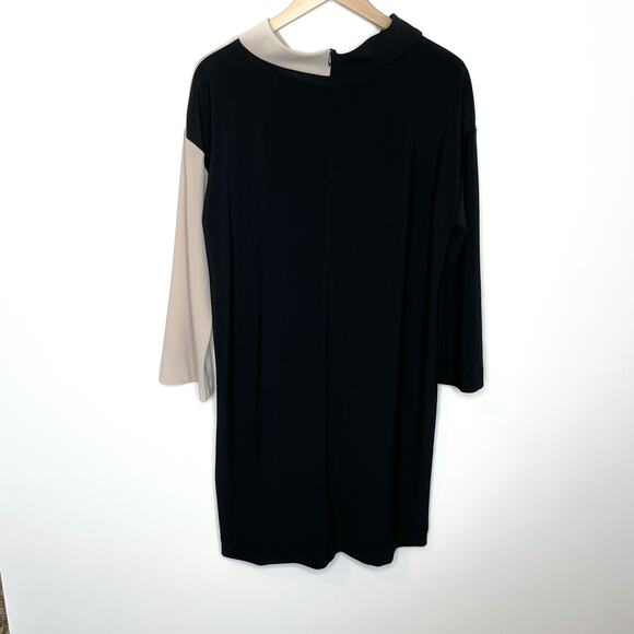 Joseph Ribkoff Women's Black Sand Dress Size 12 Color Block Contemporary - Picture 12 of 12